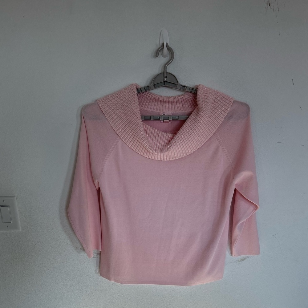 Pink Poodle Women’s Cowl Neck Sweater with
Iridescent Thread

Size 3X